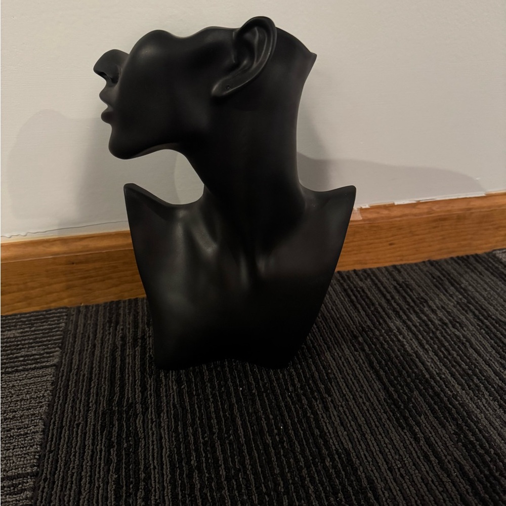 Sleek Black Mannequin Bust
